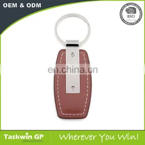 New Fashion Metal Luxury Key Rings Brown Leather Keychain thumbnail-2