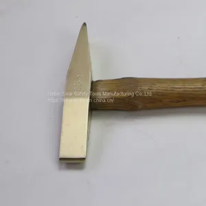 Non Sparking Hand Tools Wooden Handle Aluminum Bronze Alloy Chipping Hammer thumbnail-3