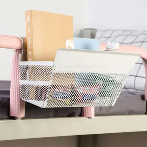 Dormitory Bedroom Bedside Black Metal Hanging Baskets Storage Baskets for College Students thumbnail-3