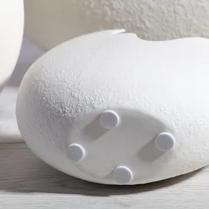 Nordic Modern Elegant Style White Eggshell Creative Ceramic Flower Vase Decoration For Home Table thumbnail-5