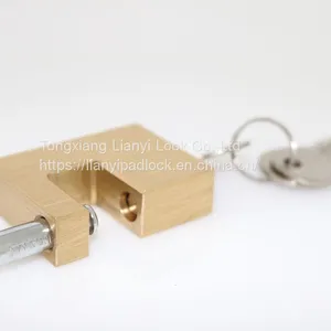 Good Quality Safety Cheap Solid Brass Anti-cut Anti-rust Anti-theft 50-90mm Rectangular Brass Padlock thumbnail-1