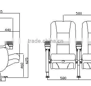 Plastic Cinema Chair for Home Theater HJ9505B-L thumbnail-6