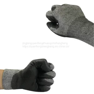 Anti Slip Hppe Cut Resistance Pu Coated Gloves thumbnail-4