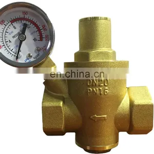 Adjustable Piston Type Brass Pressure Reducing Valve With Manometer 3/4