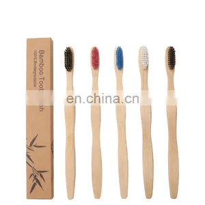 High Quality Adult Bamboo Toothbrush, Multicolor Square Handle Bamboo Toothbrush thumbnail-1