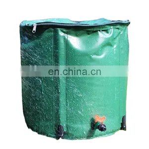 55 Gal Garden Watering Flexible Collapsible Rain Barrel Pvc Rainwater Rain Water Collection Tank With Irrigation System thumbnail-1