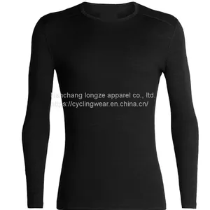 Men's Merino Wool Long Sleeve Baselayer Thermal Underwear for Hiking Ski thumbnail-1