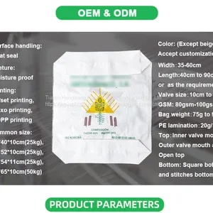 Easy Filling Multiwall Kraft Paper Bags Pasted Open Mouth For Packing Corn Syrup thumbnail-2