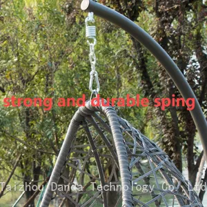 Durable Modern Outdoor Furniture Hanging Egg Swing Chair With Cushion PE Rattan Metal Frame Living Room Hotel Bedroom Courtyard thumbnail-4