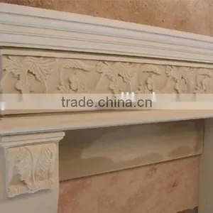 Hot Indoor Natural Polished White Sandstone Fireplace thumbnail-4