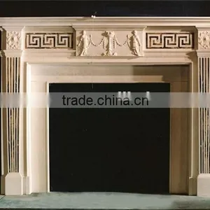 Wholesale Beige Marble Stone Fireplace For Indoor thumbnail-3