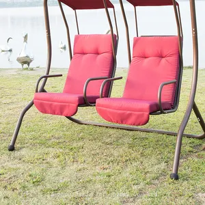 Outdoor Good Quality Durable 2-seat Swing Chair With Padded Cushion and Adjustable Canopy thumbnail-5