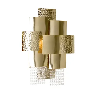 Modern Luxury Brass Crystal Wall Lamp Hotel Room Lamps​ thumbnail-3