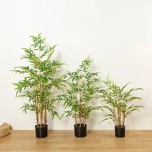Wholesale Artificial Bamboo Plants Leaves Bonsai for Garden Decoration Artificial Bamboo Decor Tree for Hotel thumbnail-1
