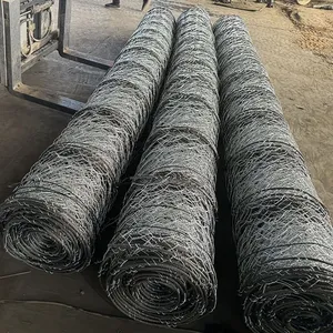 Galvanized Hexagonal Mesh Gabion Rockfall Netting PVC Coated Plain Weave Woven Netting for Rockfall Protection Competitive Price thumbnail-3