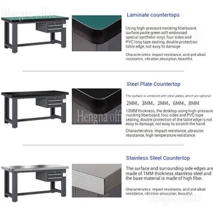 Durable Garage Work Bench: Heavy Gauge Steel, 50mm Anti-Static Top, and Multi-Tier Tool Cabinet - Ideal for Metalworking Workshops. thumbnail-4