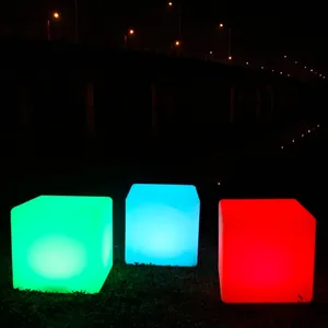 Custom Logo Retractable LED Bar Stools 16 Different Color Changing Outdoor Event Plastic Light up Waterproof LED Cube Bar Chair thumbnail-2