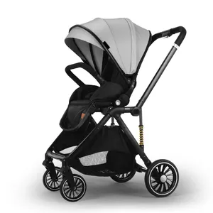 Foldable Baby Stroller 360° Rotatable Seat Two Way Push Baby Walker Stroller One Button Folding thumbnail-4