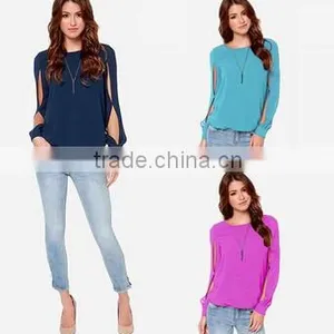 Instyles <span Class="wholesale_product"></span> 4747 Women Blouse Long Sleeve Sexy Casual Shirt Chiffon Blou Clothing thumbnail-1