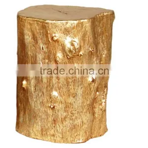 Log Style LIVING ROOM'S Stool Made by Aluminium From India / SILVER Log Stool thumbnail-2