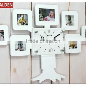7 Pictures Tree Shaped Decorative Photo Picture Frame Wall Clock thumbnail-4