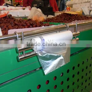 Supermarket Customized Vegetable and Fruit Shelf Stainless Steel Plastic Bag Holder Rack/frame/arm/stand/support/brace/bracket thumbnail-1