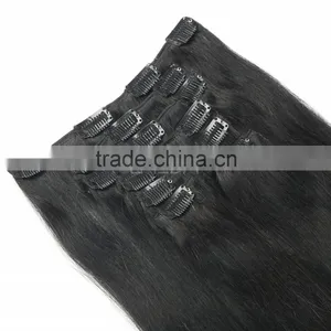 Unprocessed Indian Natural Black Clip in Hair Extensions Supplier's Choice thumbnail-2