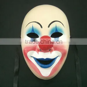 Plastic Clown Mask Blue Eye Red Nose Hand Painted For Party thumbnail-1