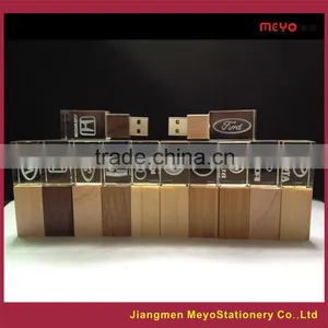 2015 Crystal 3D Laser Engraving Wooden USB Flash Drive thumbnail-4