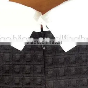 Black and White Peter Pan High Collar Bodycon Career Professional Dresses thumbnail-5