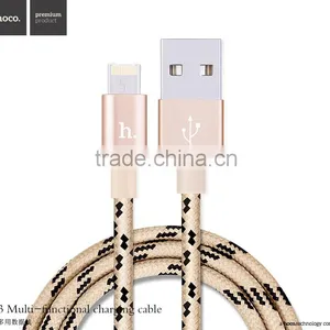 HOCO X3 Multifunctional Charging Cable For Iphone 5s/6/6s/6s Plus and Android Mobile Phone 2in1metal Nylon Weave Cable thumbnail-1