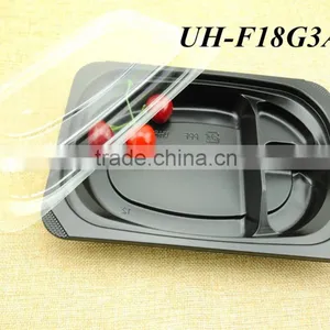 PP Plastic Disposable 3 Compartment Microwave Safe Takeaway Food Container Lunch Tray thumbnail-1