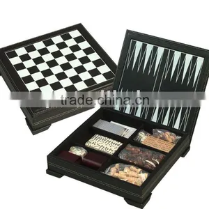 Travel 6 in 1 Leather Game Set thumbnail-1