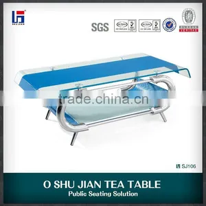 Metal Frame Glass Tea Table Design SJ106B thumbnail-2