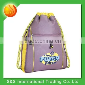 Unique Design Expandable Drawsrting Bag With Front CD Holder Pocket thumbnail-2
