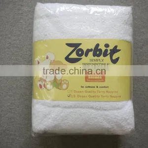 BD1061ZB HOLLEE Zorbit Brand Baby Cloth 100%cotton Sanitary Washable/reuse Pure White Napkin Towel /unisex thumbnail-1