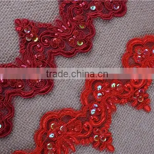 Pearl Beaded & Sequin Bridal ~ Lace Embroidered Lace Various Color Wide:6cm in Stock thumbnail-4