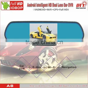 5"Android Fhd 1080p Car Camera Dvr Video Recorder, Android Rear View Mirror Car Dvr ,GPS Car Navigation Recorder Quality Choice thumbnail-4