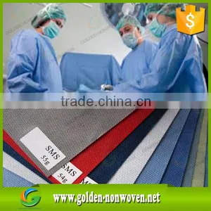 SMS Non Woven Fabric Suppliers Waterproof SMMS Non-Woven Fabrics/ SMS Nonwoven Fabric Roll for Hospital Curtain/bed Sheets Supplier's Choice thumbnail-5