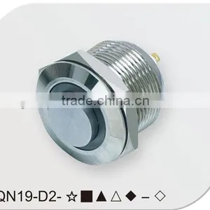 High Flush Ring Illuminated Stainless Stell 19mm Push Button Switch thumbnail-1
