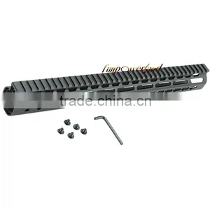 Funpowerland Black Float NSR 15 Inch Handguard One-piece Top Rail System KeyMod High Quality Lightest For AR-15 M4 M16 thumbnail-2
