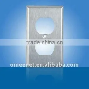 Steel Stainless Duplex Wall Socket Receptacle Plate thumbnail-1