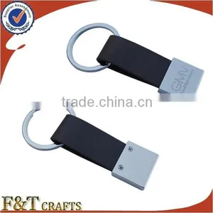 Business Metal Laser Engraved Nice Quality Pure Real Keychain Leather Strap thumbnail-1