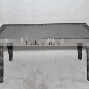 Outdoor K/D PE Rattan Table With Ceramic Table Top thumbnail-1