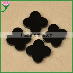 Hot Sale Four Leaf Clover Real Natural Black Agate for Necklace thumbnail-1
