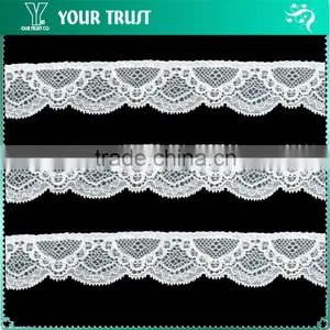Width 3.2 Centimeter White Wave Stretch Trimming Spandex Elastic Lace thumbnail-1