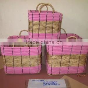 New Products! Water Hyacinth Basket/storage Basket With 2 Handle thumbnail-3