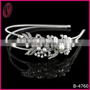 Hot New Products for 2014 Charming Pearl Rhinestone Flower Headband for Bridal thumbnail-1