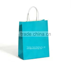 Wholesale Resuable Shopping Bag, New Design Colored Take Away Kraft Paper Bag With Flat Bottom, Promotion Paper Bag for Packing thumbnail-1