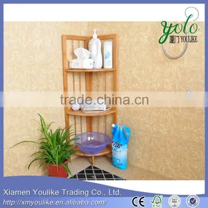 New Design Bathroom Bamboo and Wooden Corner Shelf for Home thumbnail-3